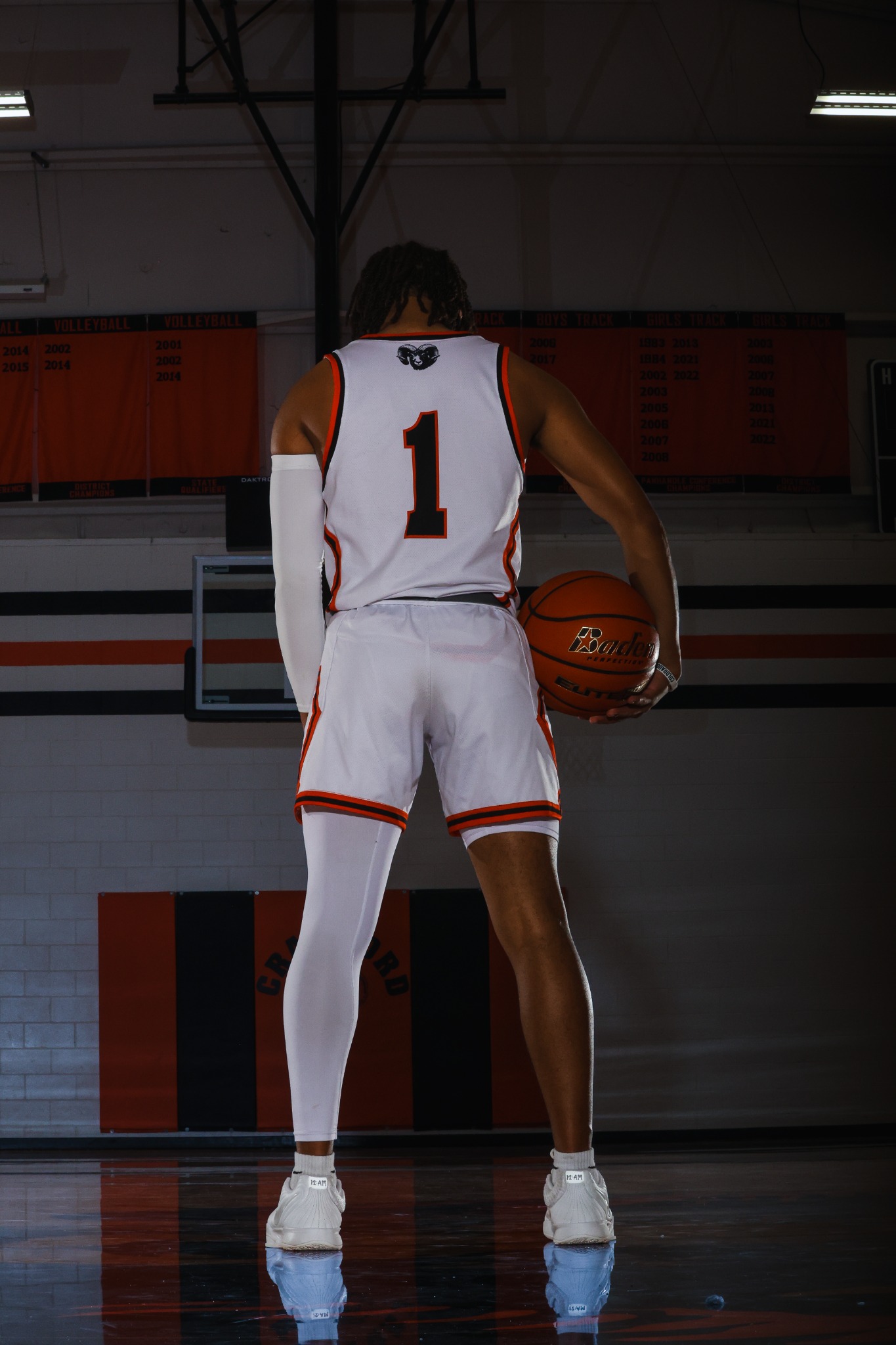 Dramatic basketball athlete portrait